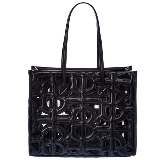 Burberry Bags Burberry Small Monogram Quilted Leather Tote Black